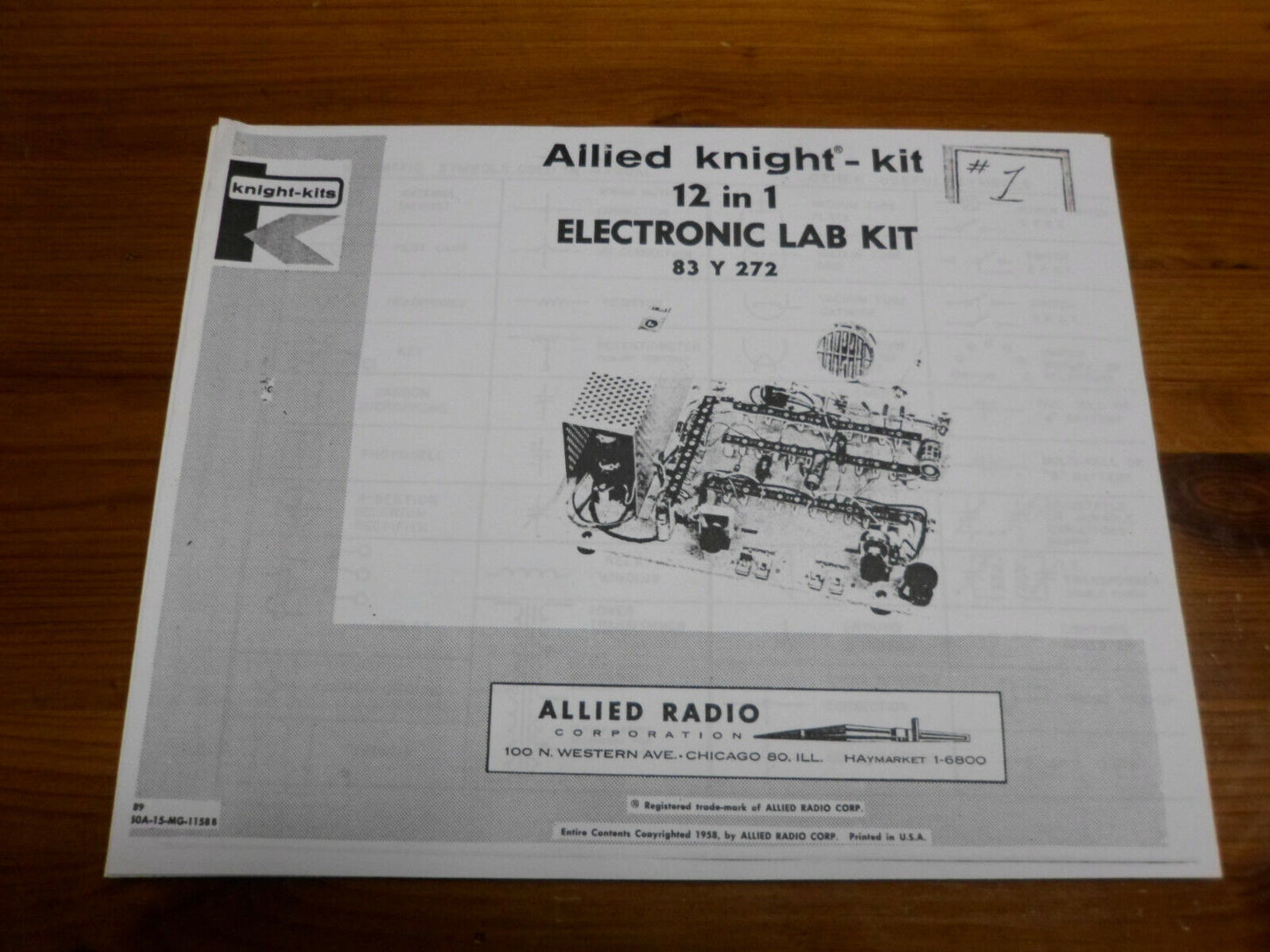 Vintage 1958 Allied Radio KNIGHT 12 in 1 Electronic Lab Kit Manual
