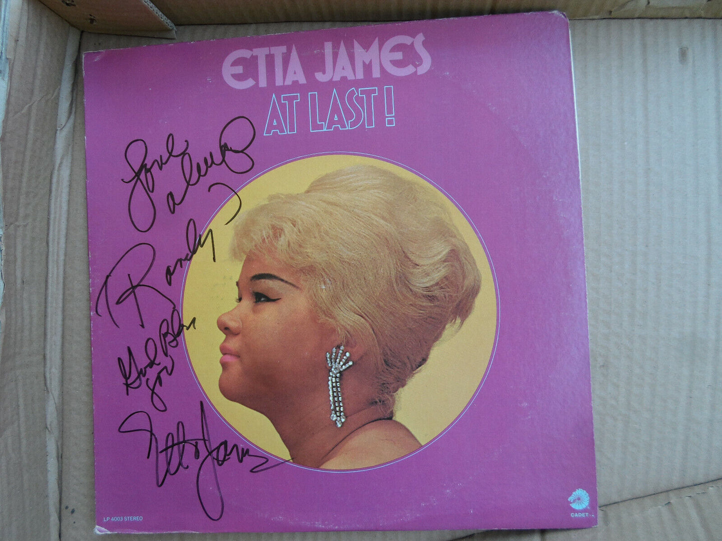 Etta James At Last Cadet VINYL LP AUTOGRAPHED