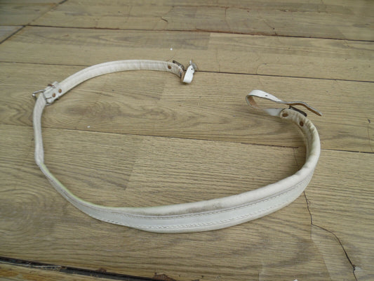 Vintage RARE 1950's White Leather Guitar Banjo Strap