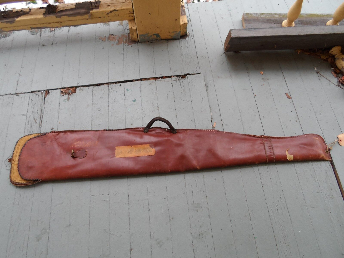 Vintage Early 48" All Leather Leather Shotgun Rifle Carbine Case
