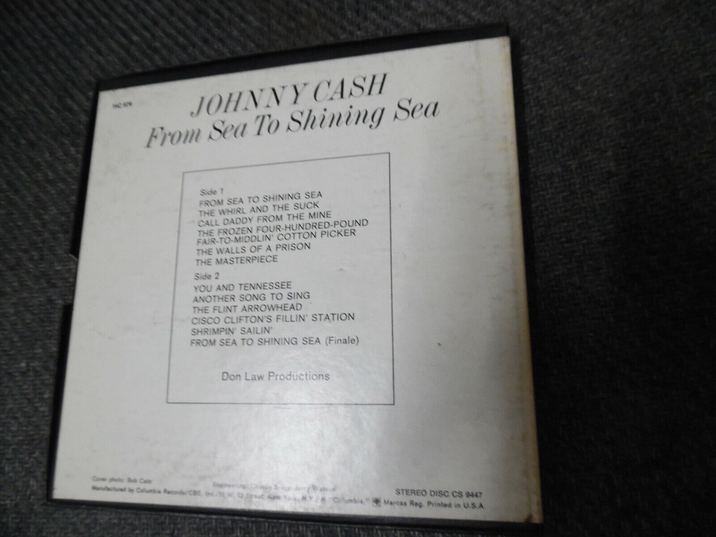 Johnny Cash From Sea To Shining Sea Columbia 4 Track 3 3/4 IPS Reel to Reel tape