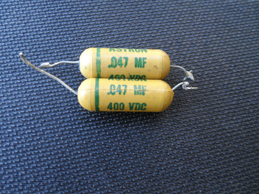 2 Astron .047 uF 400V Yellow Mustard Tone Amp Capacitors