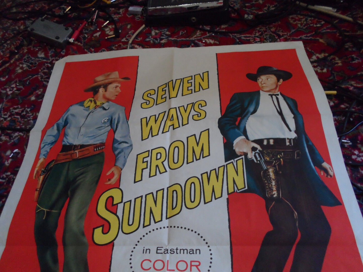 Vintage 1960 Seven Ways from Sundown 41x27 Original Movie Poster