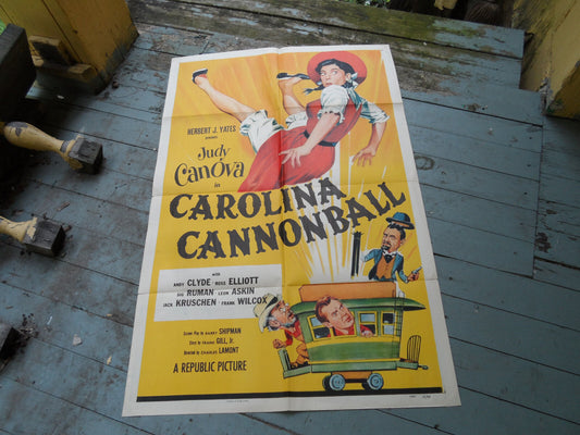 Vintage Original 1955 Carolina Cannonball Judy Canova Movie Poster 27x41