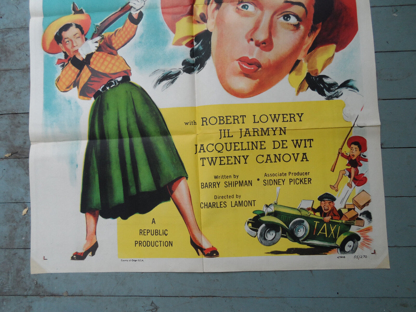 Vintage 1955 Lay That Rifle Down Movie Poster 27x41