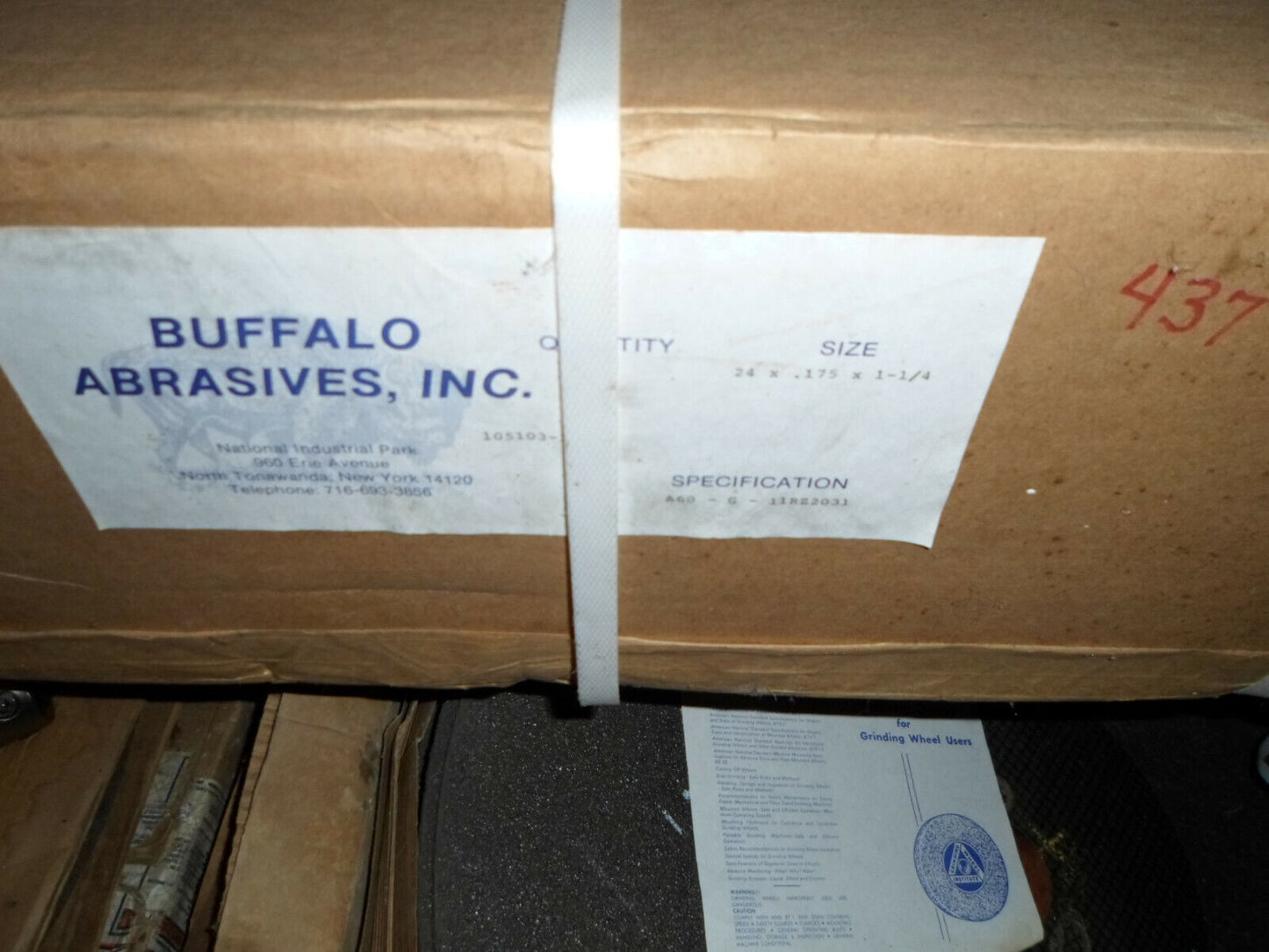 Buffalo Abrasive Cut Off Wheels 24"x.175"x1-1/4" 2X