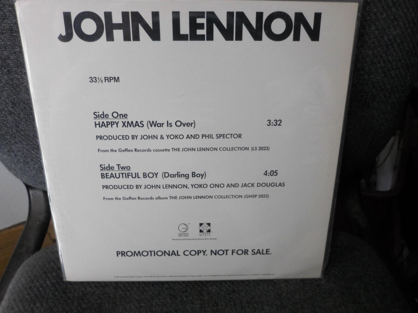 JOHN LENNON-HAPPY XMAS (War Is Over) BEAUTIFUL BOY-Promotional Record