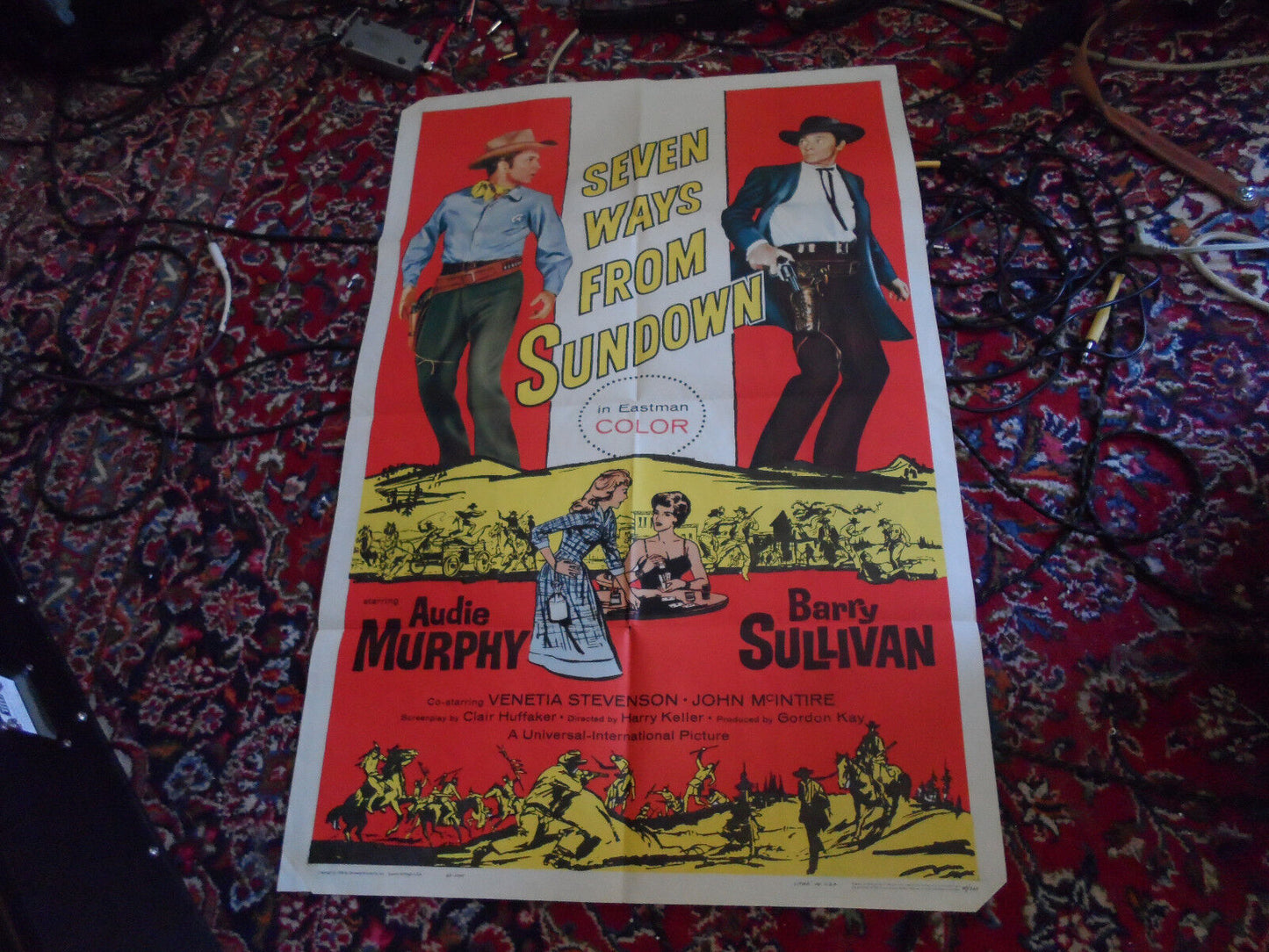Vintage 1960 Seven Ways from Sundown 41x27 Original Movie Poster