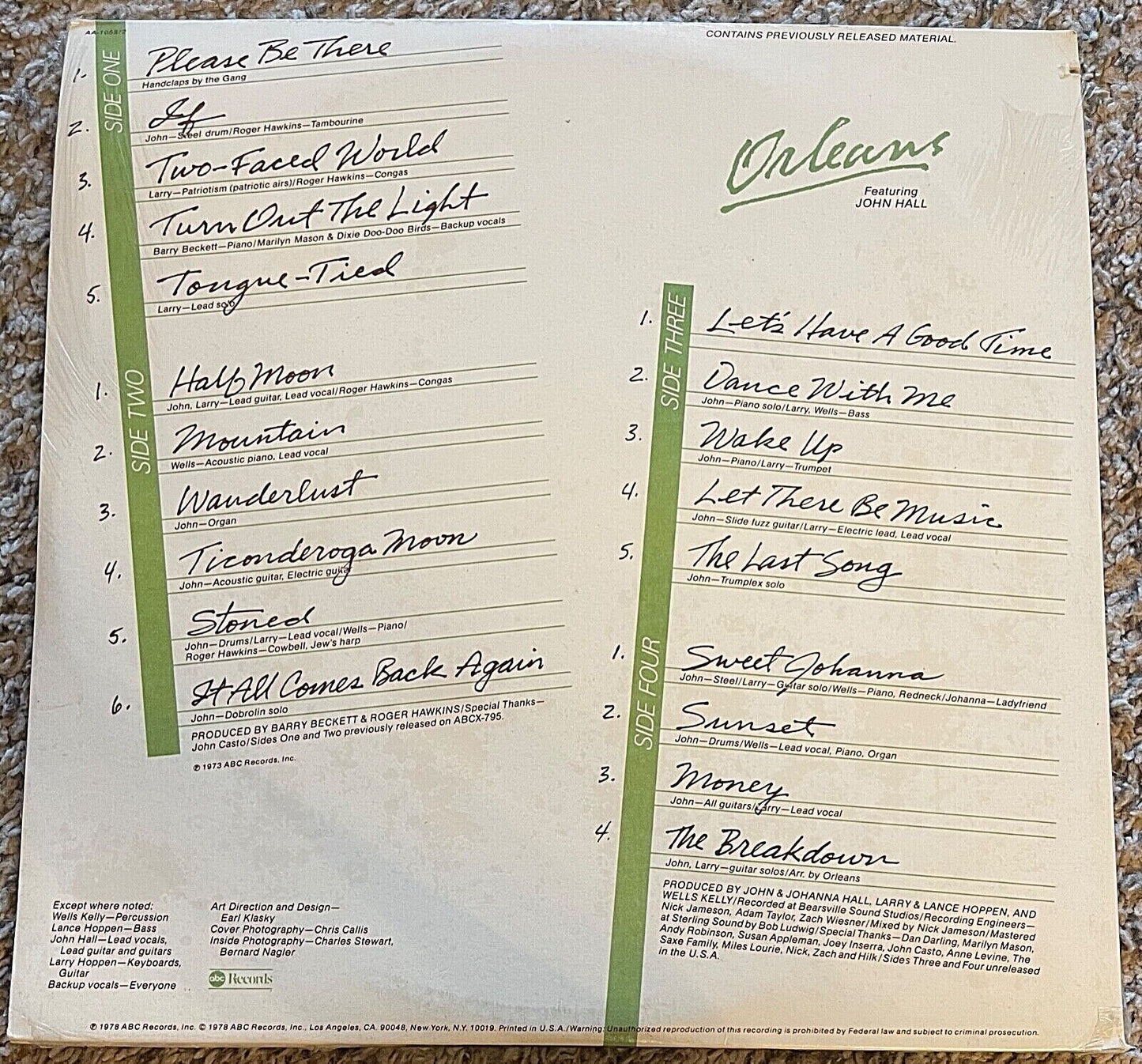 ORLEANS feat JOHN HALL - BEFORE THE DANCE - VINYL  -  SEALED LP album