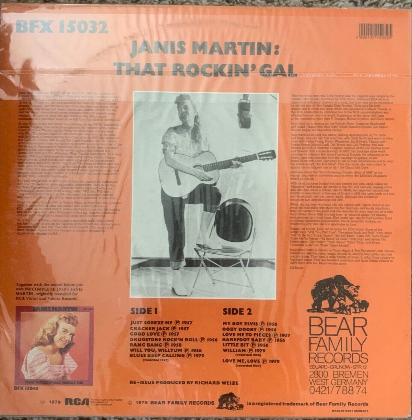 Janis Martin– That Rockin' Gal vinyl SEALED LP album Elvis pictured