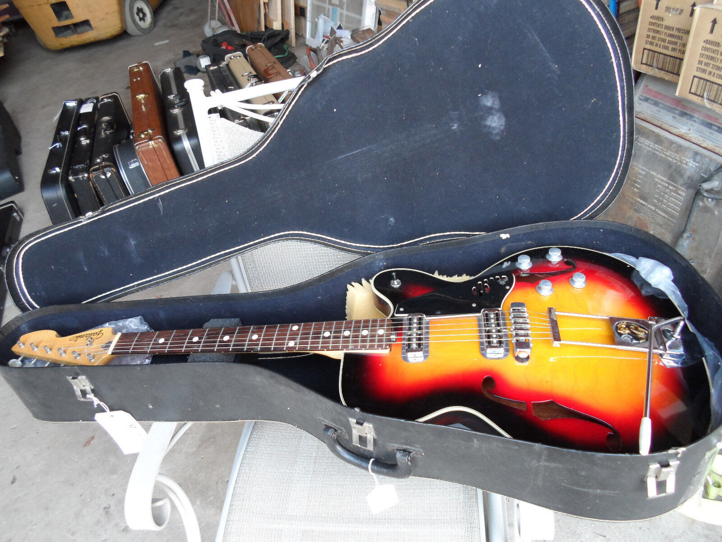 Vintage 1960s Galanti Hollow Body Electric Guitar Rare