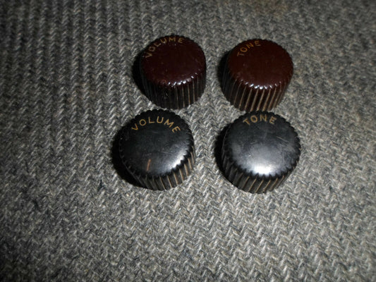 2X Vintage Silvertone Harmony Guitar Knobs Original Cupcake Choice Brown or BLK