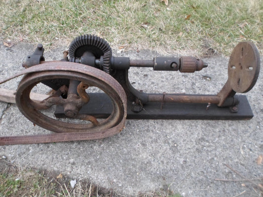 Antique Belt Drive Barn Beam Post Auger Drill Boring Vintage Champion Lancaster