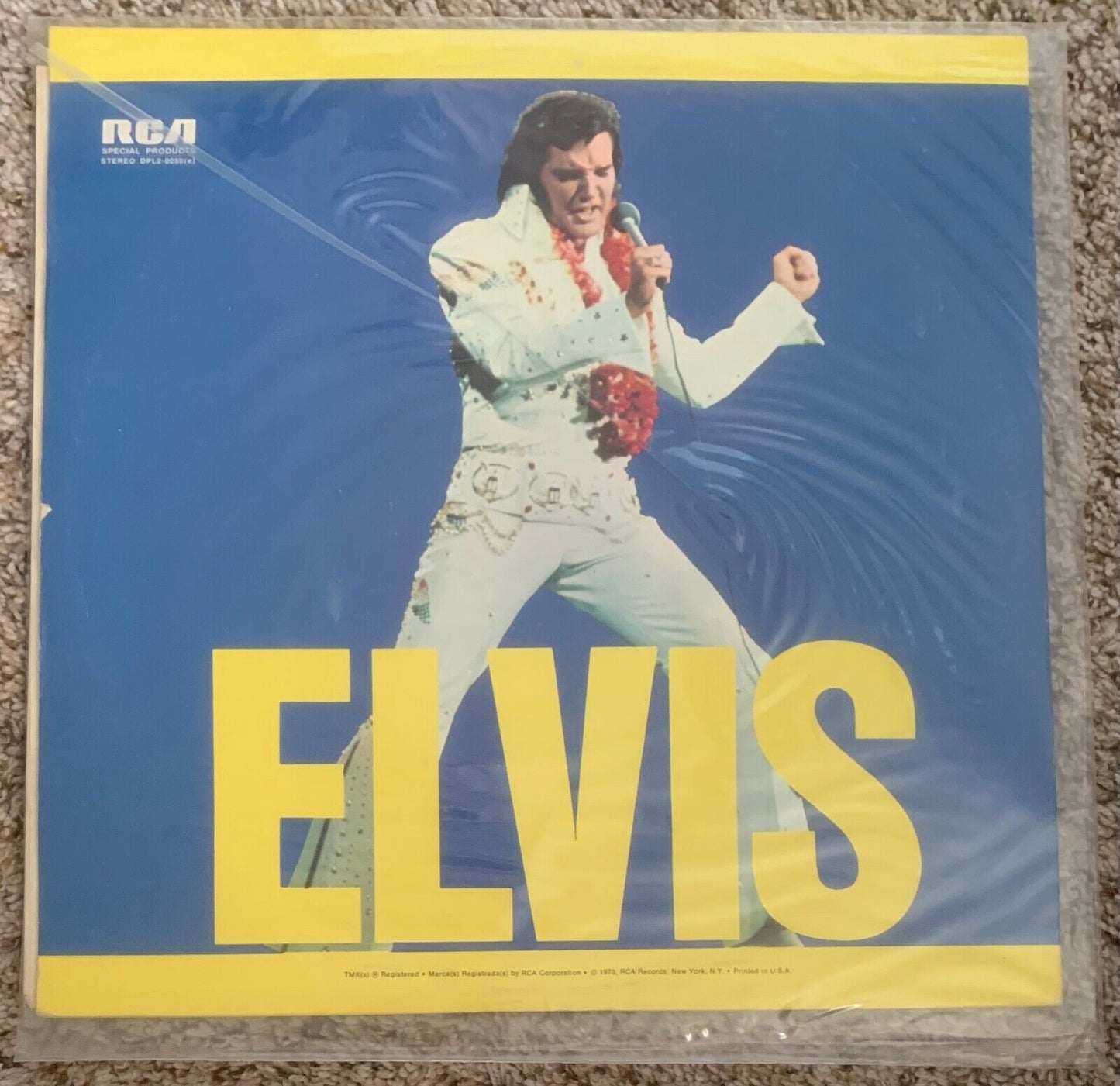 Elvis Presley – self titled- Elvis yellow & blue 2 LP album DPL2-0056A1