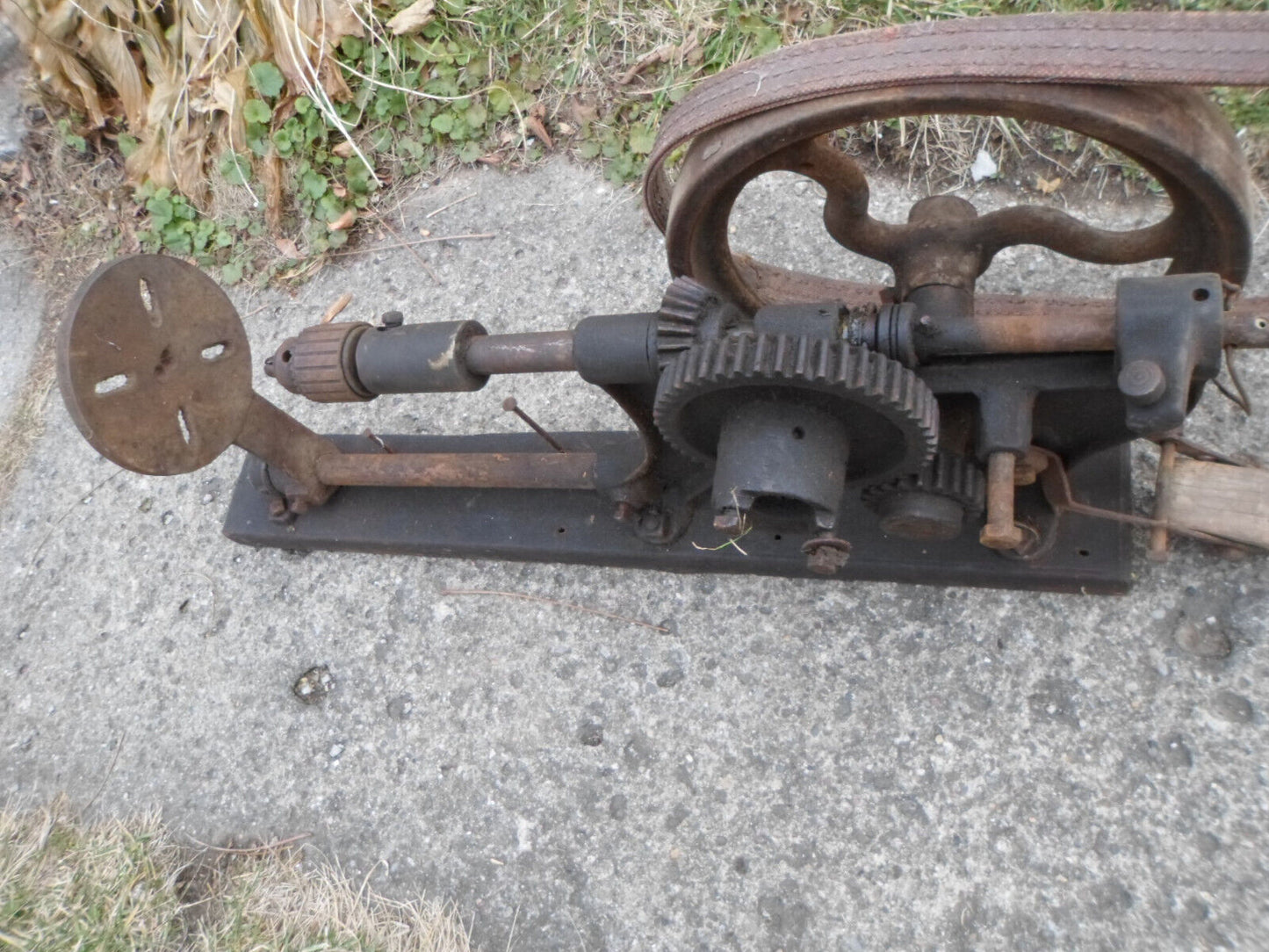 Antique Belt Drive Barn Beam Post Auger Drill Boring Vintage Champion Lancaster