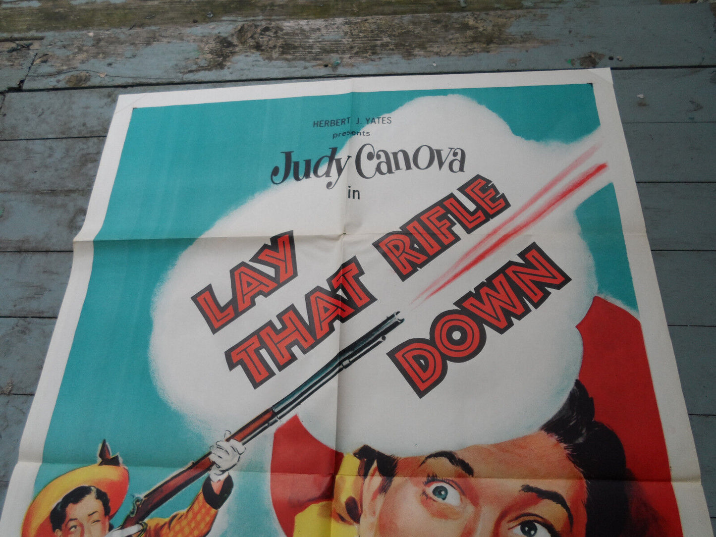 Vintage 1955 Lay That Rifle Down Movie Poster 27x41